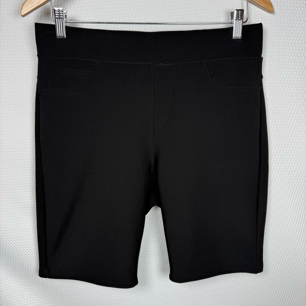 Maze Collection Black Pull-On Shorts Size Large Stretch High Rise Pockets